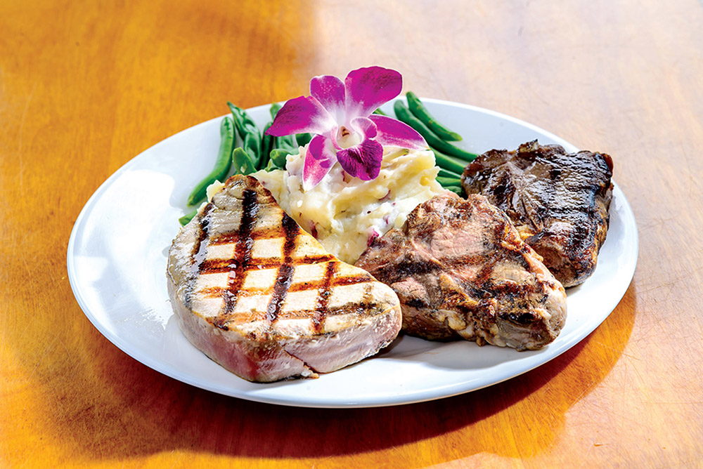 The Oceanfront Grille steak and tuna